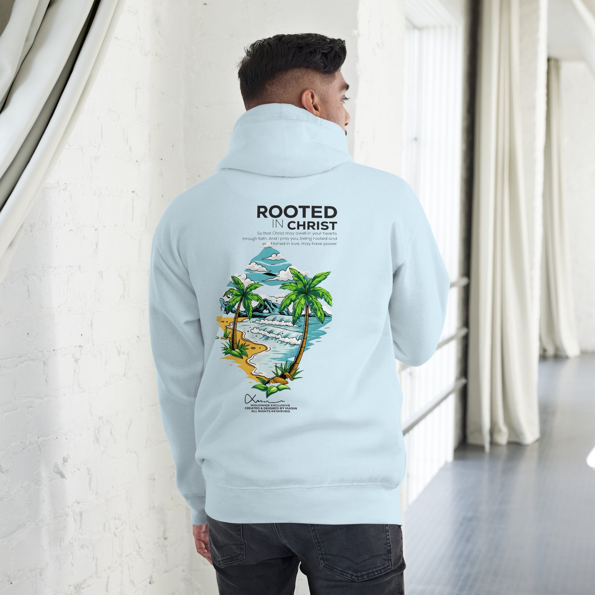 Rooted in Christ - Unisex LUXE Edition Hoodie by MASIN Fashion – Faith - based Wear