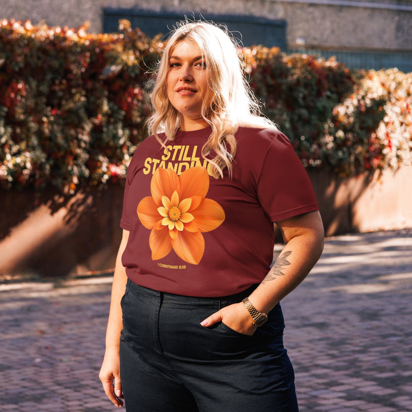 Still standing - Premium Unisex Organic Cotton T-Shirt by MASIN Fashion – Faith - based Wear