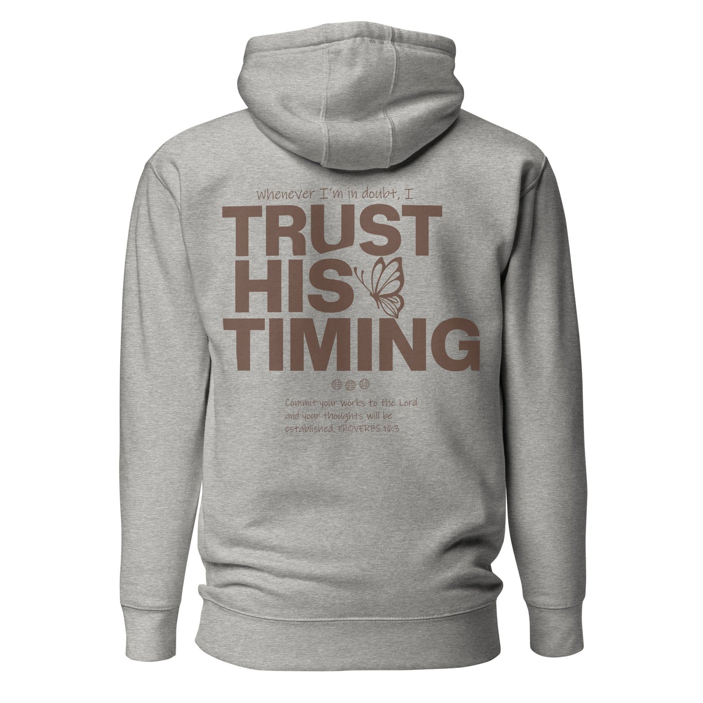 Trust His Timing - Unisex LUXE Edition Hoodie by MASIN Fashion – Faith - based Wear