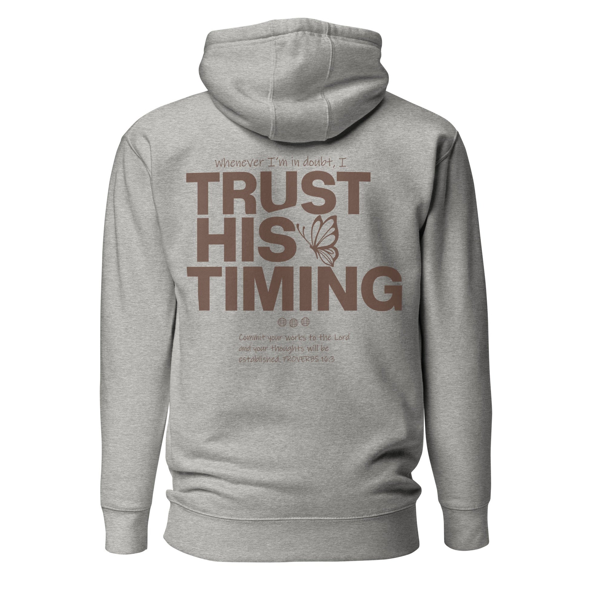 Trust His Timing - Unisex LUXE Edition Hoodie by MASIN Fashion – Faith - based Wear