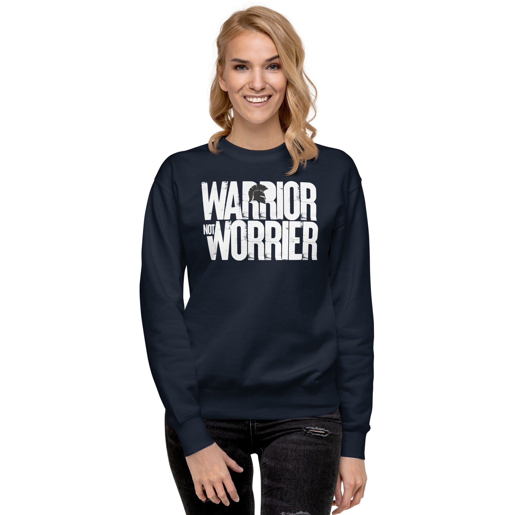 Warrior not Worrier - Unisex Premium Jumper by MASIN Fashion – Faith - based Wear